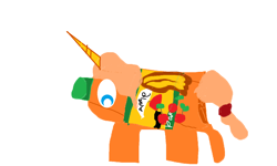 Size: 1260x756 | Tagged: safe, applejack, oc, earth pony, pony, applesauce, ms paint, wat