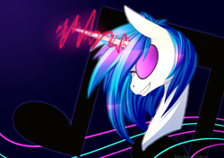 Size: 2000x1405 | Tagged: safe, artist:alphaaquilae, dj pon-3, vinyl scratch, pony, unicorn, glowing horn, solo