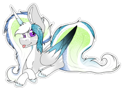 Size: 2952x2115 | Tagged: safe, artist:chazmazda, princess celestia, oc, oc only, alicorn, pony, alicorn oc, colored, commission, commissions open, flat colors, fullbody, fusion, outline, simple background, solo, tongue out, transparent background, white outline