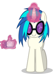 Size: 784x1075 | Tagged: safe, artist:raindashesp, dj pon-3, vinyl scratch, pony, unicorn, facebook like, glowing horn, magic, simple background, telekinesis, transparent background, 👍