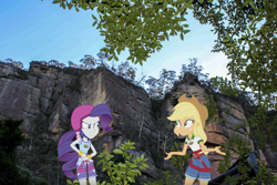 Size: 4752x3168 | Tagged: safe, artist:didgereethebrony, applejack, rarity, equestria girls, australia, cliff, cliff face, equestria girls in real life, irl, katoomba, photo, sandstone