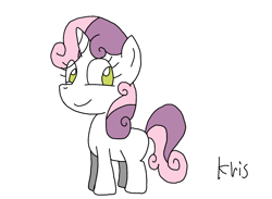 Size: 1118x817 | Tagged: safe, artist:krisscribbles, sweetie belle, simple background, solo, white background