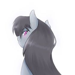 Size: 1350x1350 | Tagged: safe, artist:papibabidi, octavia melody, earth pony, pony, bust, looking back, portrait, simple background, solo, white background