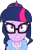 Size: 1932x2931 | Tagged: safe, artist:limedazzle, derpibooru import, sci-twi, twilight sparkle, equestria girls, legend of everfree, clothes, glasses, pajamas, reaction, scared, simple background, solo, that was fast, transparent background, vector