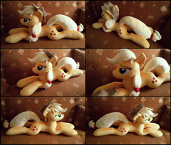 Size: 2308x1959 | Tagged: safe, artist:rosamariposacrafts, applejack, pony, irl, photo, plushie, prone, solo