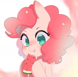 Size: 1796x1766 | Tagged: safe, artist:koto, pinkie pie, earth pony, pony, female, food, mare, solo, watermelon