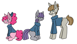 Size: 1509x872 | Tagged: safe, artist:ur4niumpineapple, maud pie, mudbriar, pinkie pie, pony, clothes, female, male, maudbriar, shipping, shirt, simple background, straight, transparent background