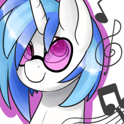 Size: 512x512 | Tagged: safe, artist:neonblaze909, dj pon-3, vinyl scratch, pony, unicorn, bust, portrait, solo