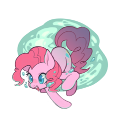 Size: 1188x1137 | Tagged: safe, artist:ikirunosindo, pinkie pie, earth pony, pony, female, mare, simple background, solo, swimming, transparent background