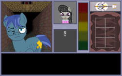 Size: 640x400 | Tagged: safe, artist:herooftime1000, octavia melody, oc, oc:puzzle piece, earth pony, pony, cello, fan game, maze, musical instrument, octavia in the underworld's cello, pixel art