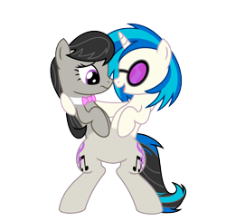 Size: 1521x1486 | Tagged: safe, artist:mlpconjoinment, dj pon-3, octavia melody, vinyl scratch, earth pony, pony, conjoined, fusion, simple background, transparent background, we have become one