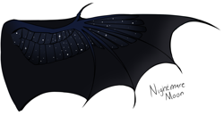 Size: 1280x666 | Tagged: safe, artist:jellybeanbullet, nightmare moon, bat wings, headcanon, reference sheet, simple background, solo, spread wings, stars, white background, wing claws, wings