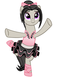 Size: 2200x2950 | Tagged: safe, artist:cheezedoodle96, octavia melody, earth pony, pony, a royal problem, .svg available, alternate hairstyle, balancing, ballerina, bow, clothes, ear piercing, earring, female, hair bun, jewelry, mare, octaviarina, piercing, simple background, skirt, solo, svg, transparent background, tutu, twilarina, vector