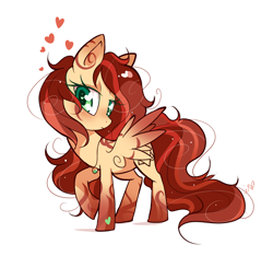 Size: 1200x1121 | Tagged: safe, artist:ipun, oc, oc only, pegasus, pony, blushing, female, heart, heart eyes, jewelry, mare, necklace, simple background, solo, white background, wingding eyes