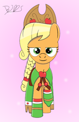 Size: 650x1000 | Tagged: safe, artist:trackheadtherobopony, applejack, earth pony, pony, the best night ever, bedroom eyes, clothes, dress, gala dress