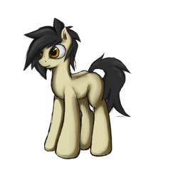 Size: 1078x1129 | Tagged: safe, artist:1deathpony1, oc, oc only, earth pony, pony, black hair, golden eyes, simple background, solo, white background