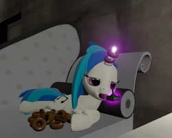 Size: 999x799 | Tagged: safe, artist:soad24k, dj pon-3, vinyl scratch, pony, unicorn, 3d, donut, food, gmod