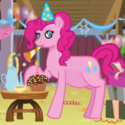 Size: 720x720 | Tagged: safe, artist:rubs, pinkie pie, earth pony, pony, hat, party, party hat, preggy pie, pregnant