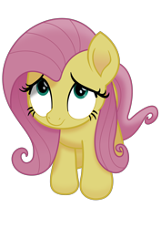 Size: 2480x3508 | Tagged: safe, artist:phucknuckl, fluttershy, pegasus, pony, my little pony: the movie, background removed, cute, female, i'm the friend you need, looking at you, looking up, mare, scared, shyabetes, simple background, solo, transparent background, vector