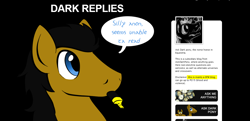 Size: 1232x596 | Tagged: safe, artist:darkhestur, oc, oc only, oc:dark, earth pony, pony, highlighter, meta, simple background, solo