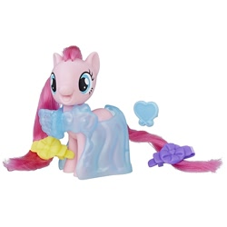 Size: 1500x1500 | Tagged: safe, pinkie pie, earth pony, pony, :d, accessories, brushable, clothes, dress, female, happy, mare, open mouth, solo, toy