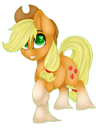 Size: 751x1000 | Tagged: safe, artist:jacobdawz, applejack, earth pony, pony, female, heart eyes, mare, raised hoof, simple background, solo, transparent background, unshorn fetlocks, wingding eyes