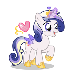 Size: 859x825 | Tagged: safe, artist:lugiaangel, oc, oc only, oc:prince charming, alicorn, pony, alicorn oc, colt, male, offspring, parent:princess cadance, parent:shining armor, parents:shiningcadance, raised hoof, simple background, transparent background