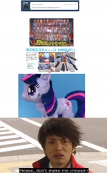 Size: 1208x1954 | Tagged: safe, pony, unicorn, akagi nobuo, akagi the brony, akibarangers, aoi-tan, female, irl, mare, photo, plushie, super sentai, unofficial super sentai