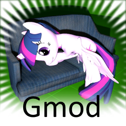 Size: 250x250 | Tagged: safe, artist:wiimeiser, twilight sparkle, twilight sparkle (alicorn), alicorn, pony, 3d, derpibooru, female, gmod, lazy, mare, meta, sofa, spoilered image joke