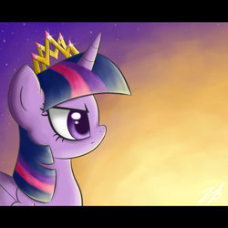 Size: 1980x1980 | Tagged: safe, artist:bojo, derpibooru import, twilight sparkle, twilight sparkle (alicorn), alicorn, pony, crown, jewelry, regalia, serious face, solo