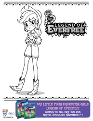 Size: 800x1035 | Tagged: safe, applejack, equestria girls, legend of everfree, official, printable, solo