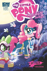 Size: 659x1000 | Tagged: safe, idw, pinkie pie, spike, dragon, earth pony, pony, spoiler:comic, female, mare, pink coat, pink mane