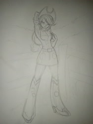 Size: 2448x3264 | Tagged: safe, artist:kenuma, applejack, equestria girls, female, pencil drawing, sketch, solo, traditional art