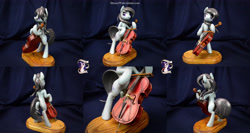 Size: 7000x3733 | Tagged: safe, artist:shuxer59, octavia melody, earth pony, pony, bipedal, cello, irl, lidded eyes, music, musical instrument, photo, playing, sculpture, solo, traditional art