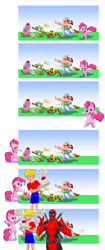 Size: 1783x4233 | Tagged: safe, artist:avionscreator, artist:warpwarp1929, pinkie pie, earth pony, pony, anime, asterix and obelix, breaking the fourth wall, crossover, deadpool, hamtaro, kero, keroberos, nintendo, obelix, oxnard, oxnard (hamtaro), pac-man, sakura cardcaptor, yoshi