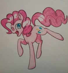 Size: 949x1013 | Tagged: safe, artist:ponime11, pinkie pie, earth pony, pony, one eye closed, solo, traditional art, wink