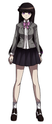 Size: 835x1968 | Tagged: safe, artist:katedoof, octavia melody, human, anime, clothes, crossover, danganronpa, female, high heels, humanized, necktie, pleated skirt, shoes, simple background, skirt, socks, solo, style emulation, transparent background