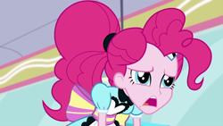 Size: 1280x720 | Tagged: safe, screencap, pinkie pie, better together, equestria girls, pinkie pie: snack psychic, ponytail, server pinkie pie, solo