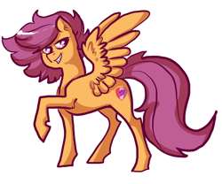 Size: 600x500 | Tagged: safe, artist:fastserve, scootaloo, cutie mark, older, raised hoof, simple background, solo, the cmc's cutie marks, white background