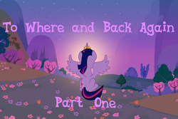 Size: 1095x730 | Tagged: artist needed, source needed, safe, derpibooru import, twilight sparkle, twilight sparkle (alicorn), alicorn, pony, fake, female, mare, rear view, solo, spread wings, sunset, wings