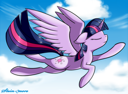 Size: 1900x1400 | Tagged: safe, artist:stein-more, derpibooru import, twilight sparkle, twilight sparkle (alicorn), alicorn, pony, flying, solo