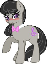 Size: 2959x3996 | Tagged: safe, artist:haetran, octavia melody, earth pony, pony, backwards cutie mark, blushing, cute, raised hoof, simple background, solo, transparent background, tsundere, tsuntavia, vector