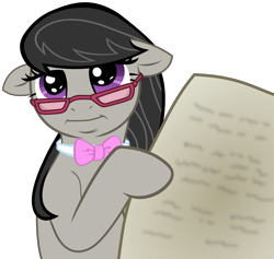 Size: 5000x4731 | Tagged: safe, artist:c0nker, artist:haetran, edit, octavia melody, earth pony, pony, absurd resolution, bust, exploitable meme, female, glasses, implied facehoof, implied facepalm, mare, meme, newspaper, portrait, reaction image, simple background, solo, tommy lee jones, transparent background, vector