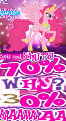 Size: 323x594 | Tagged: safe, artist:horsesplease, idw, pinkie pie, alicorn, pony, spoiler:comic, aaaaaaaaaa, alicornified, caption, costs real money, costs real sanity, expand dong, exploitable meme, female, gameloft, image macro, mare, meme, pinkiecorn, pose, princess of chaos, princess pinkie pie, race swap, raised hoof, raised leg, smiling, solo, sparkles, text, this will end in insanity, this will end in parties, this will end in tears, wat, why, why gameloft why, wow! glimmer, xk-class end-of-the-world scenario