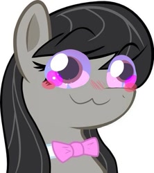 Size: 525x590 | Tagged: safe, artist:haetran, artist:reiduran, edit, octavia melody, earth pony, pony, :3, blushing, bust, female, mare, portrait, reaction image, simple background, solo, transparent background, vector, wingding eyes