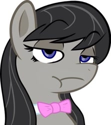 Size: 525x590 | Tagged: safe, artist:haetran, artist:reiduran, edit, octavia melody, earth pony, pony, bored, bust, female, mare, portrait, reaction image, simple background, solo, transparent background, vector