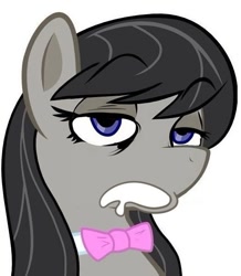 Size: 536x615 | Tagged: safe, artist:haetran, artist:reiduran, edit, octavia melody, earth pony, pony, bust, drool, female, mare, open mouth, portrait, reaction image, simple background, solo, transparent background, vector