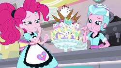 Size: 1280x720 | Tagged: safe, screencap, pinkie pie, better together, equestria girls, pinkie pie: snack psychic, food, ice cream, server pinkie pie, sunny sugarsocks