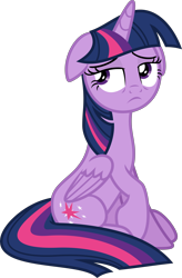 Size: 3924x5999 | Tagged: safe, artist:korsoo, derpibooru import, twilight sparkle, twilight sparkle (alicorn), alicorn, pony, stranger than fan fiction, .svg available, absurd resolution, female, floppy ears, folded wings, inkscape, mare, raised hoof, simple background, sitting, solo, tired, transparent background, vector