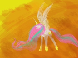 Size: 850x637 | Tagged: safe, artist:cosmic-rust, princess celestia, alicorn, pony, abstract, painting